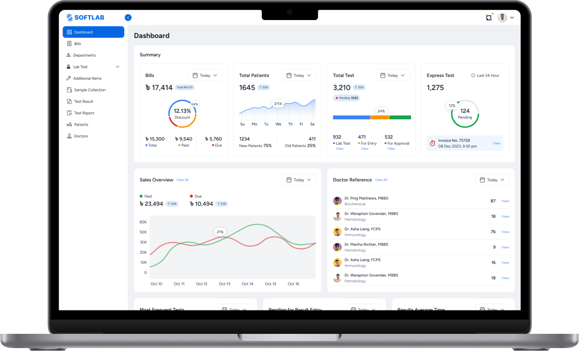 Laptop showing diagnostic dashboard